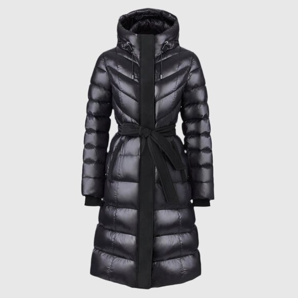 Mackage CORALIA down coat with hood and sash belt - Picture 1 of 8